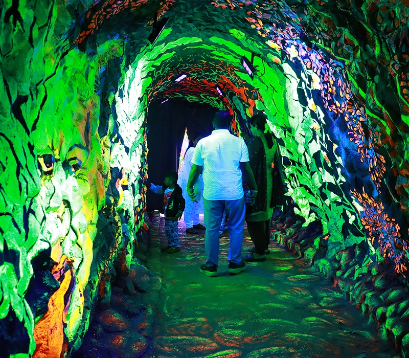 Mystery Tunnel at Night park in Yercaud Skypark